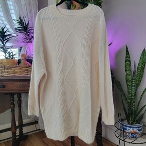 NWOT American Eagle Outfitters Cream Knit Sweater Dress